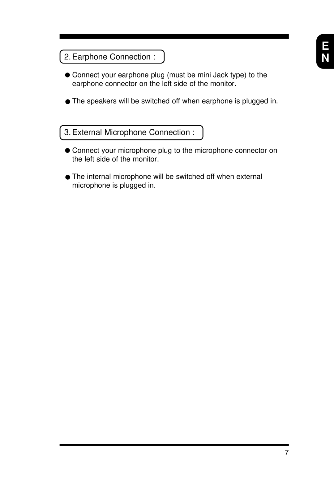 Philips 15B1322Q11 operating instructions Earphone Connection 