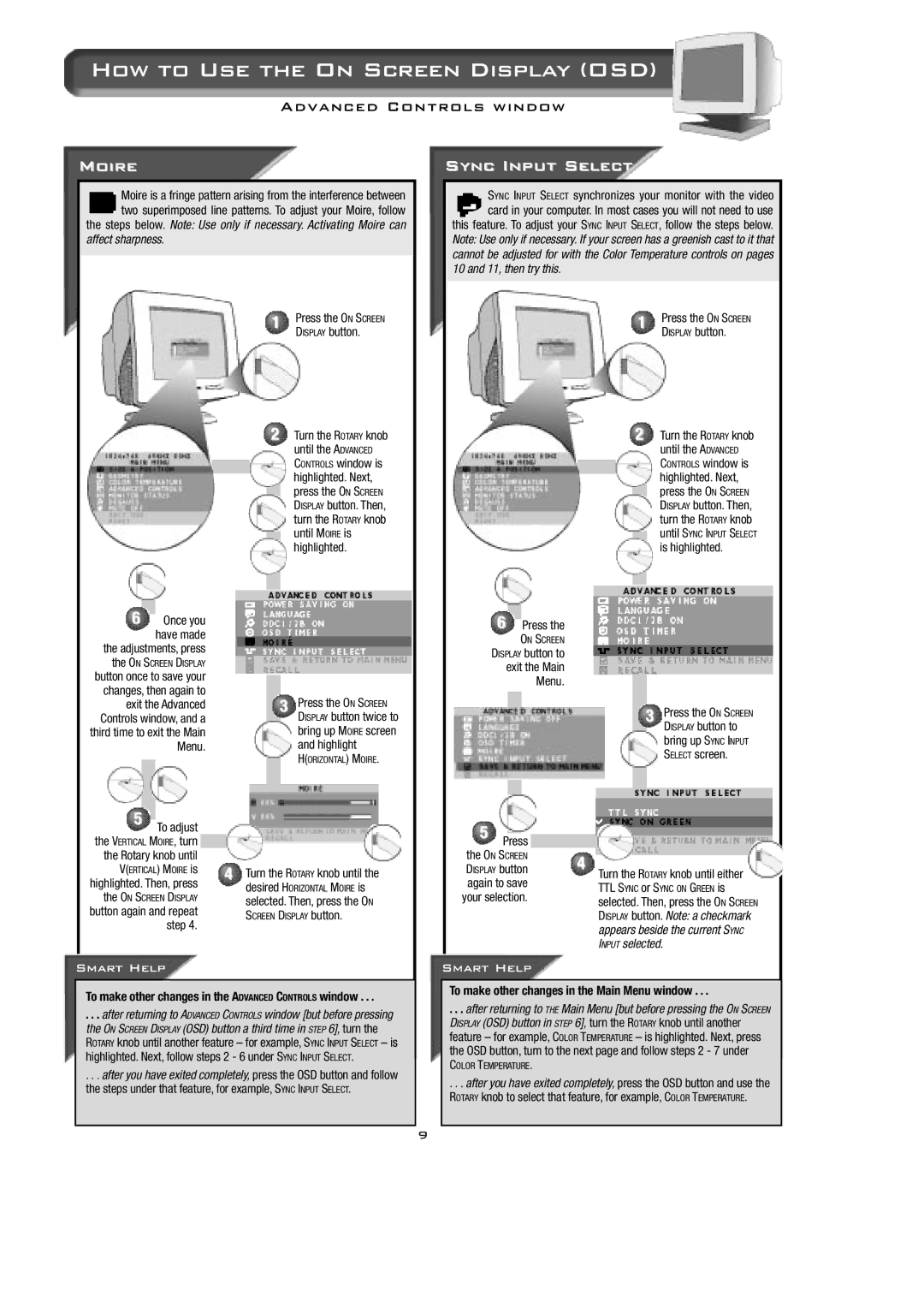 Philips 15B2322Q appendix Moire, Sync Input Select 