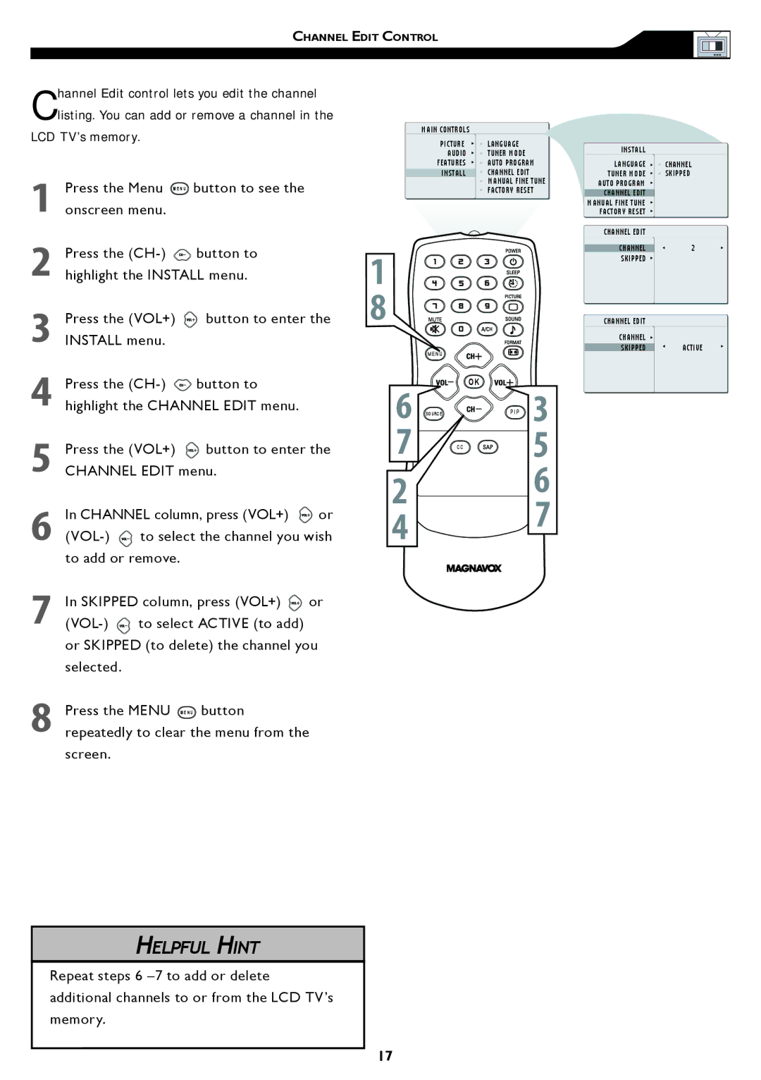 Philips 15MF/20MF owner manual LCD TV’s memory 