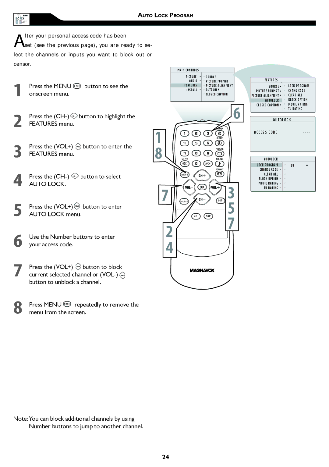 Philips 15MF/20MF owner manual Auto Lock, T O L O C K 