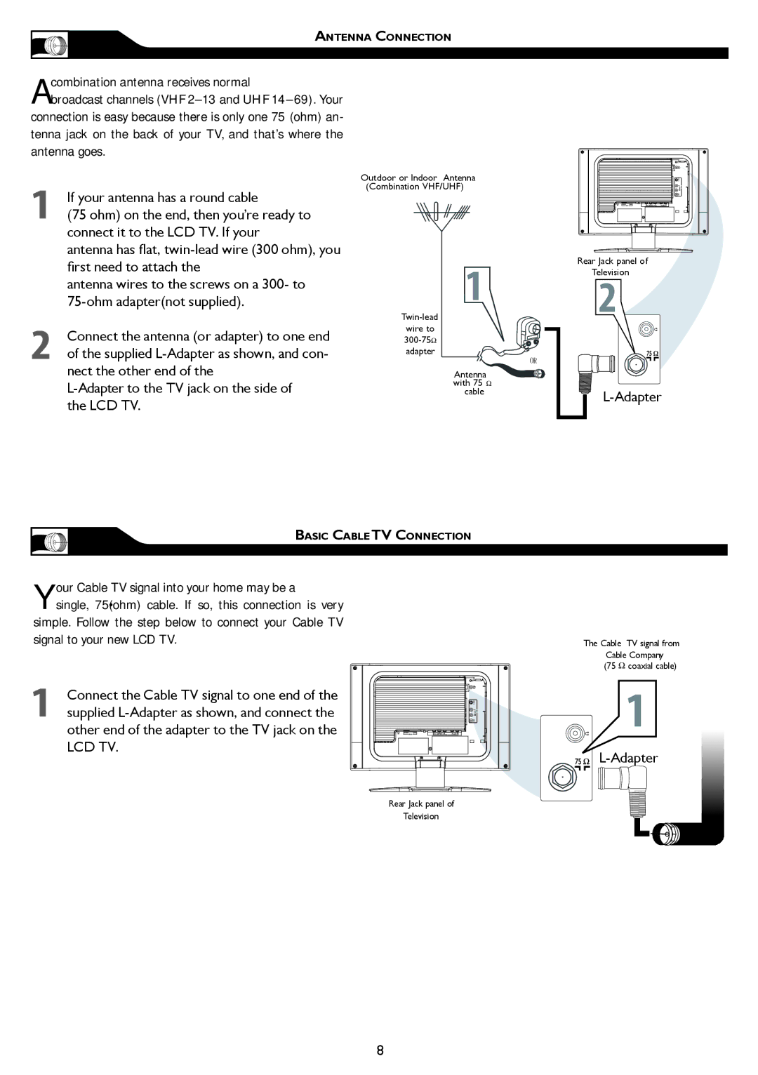 Philips 15MF/20MF owner manual Lcd Tv 