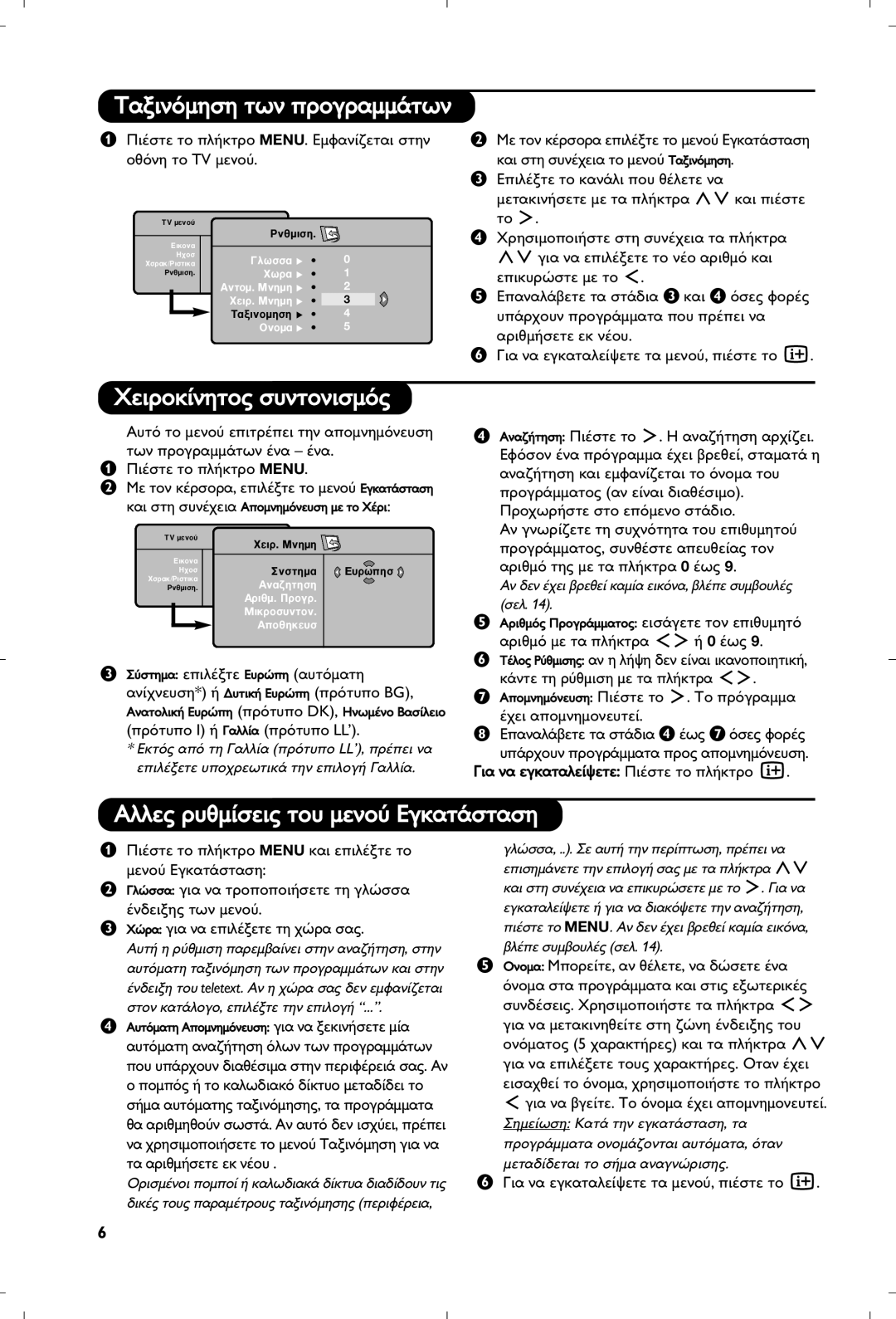 Philips 15PF5120/58 manual ∆·ÍÈÓﬁÌËÛË ÙˆÓ ÚÔÁÚ·ÌÌ¿ÙˆÓ 