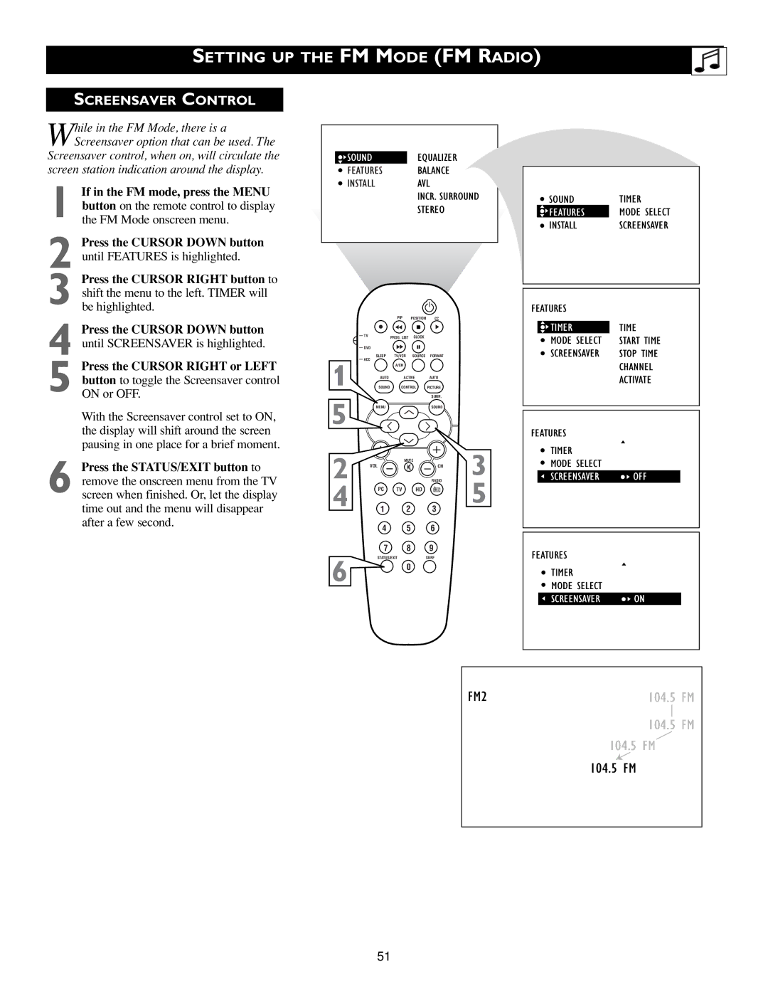 Philips 15PF9936/58 warranty Screensaver Control 