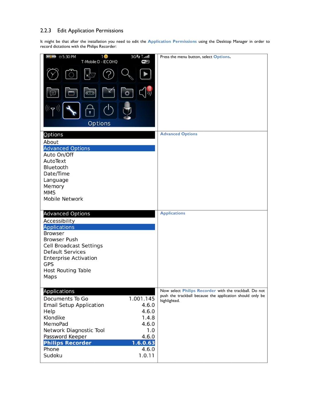 Philips 1.6.0.0 user manual Edit Application Permissions 