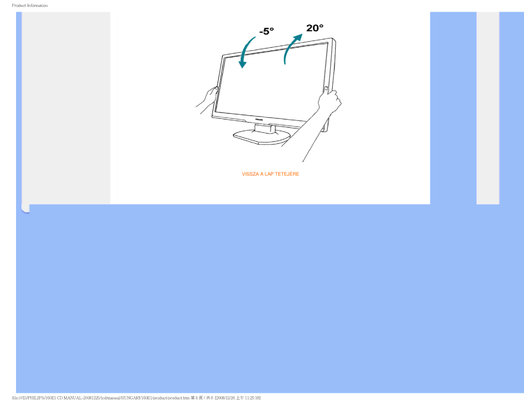 Philips 1.60E+03 user manual Vissza a LAP Tetejére 