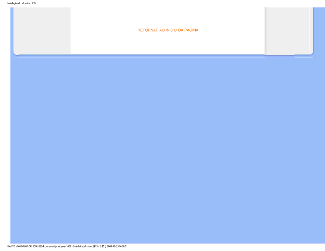 Philips 160EI user manual Retornar AO Início DA Página 