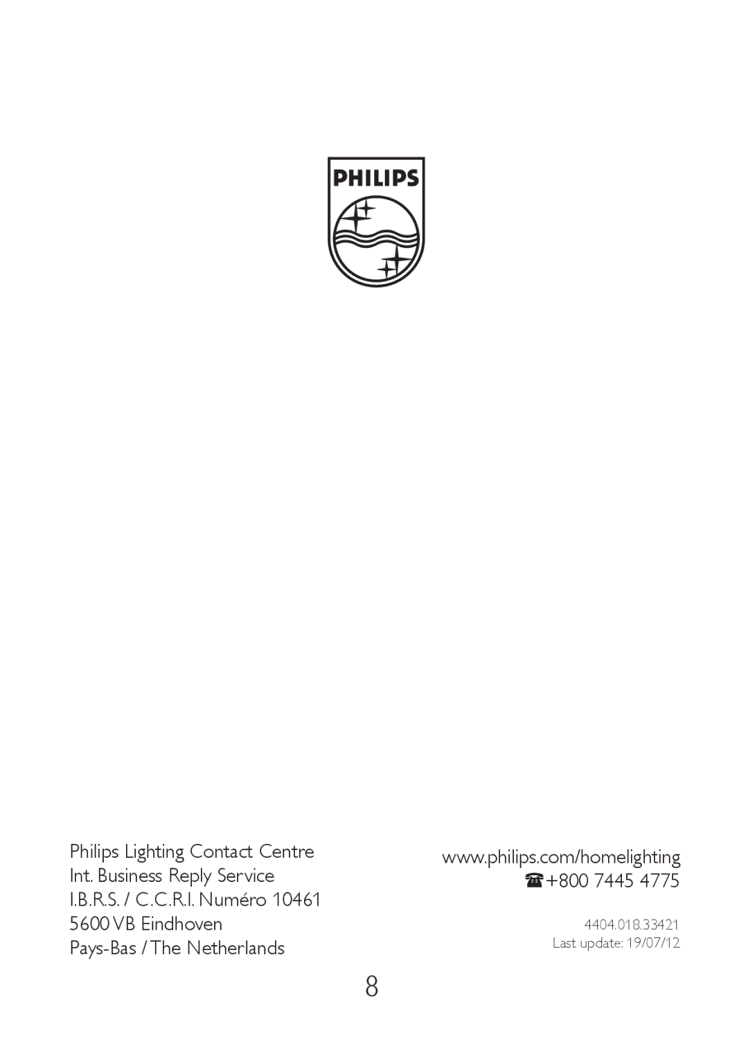 Philips 16405 user manual Pays-Bas / The Netherlands 