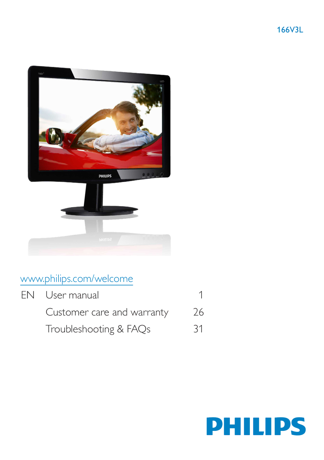 Philips 166V3L user manual Troubleshooting & FAQs 
