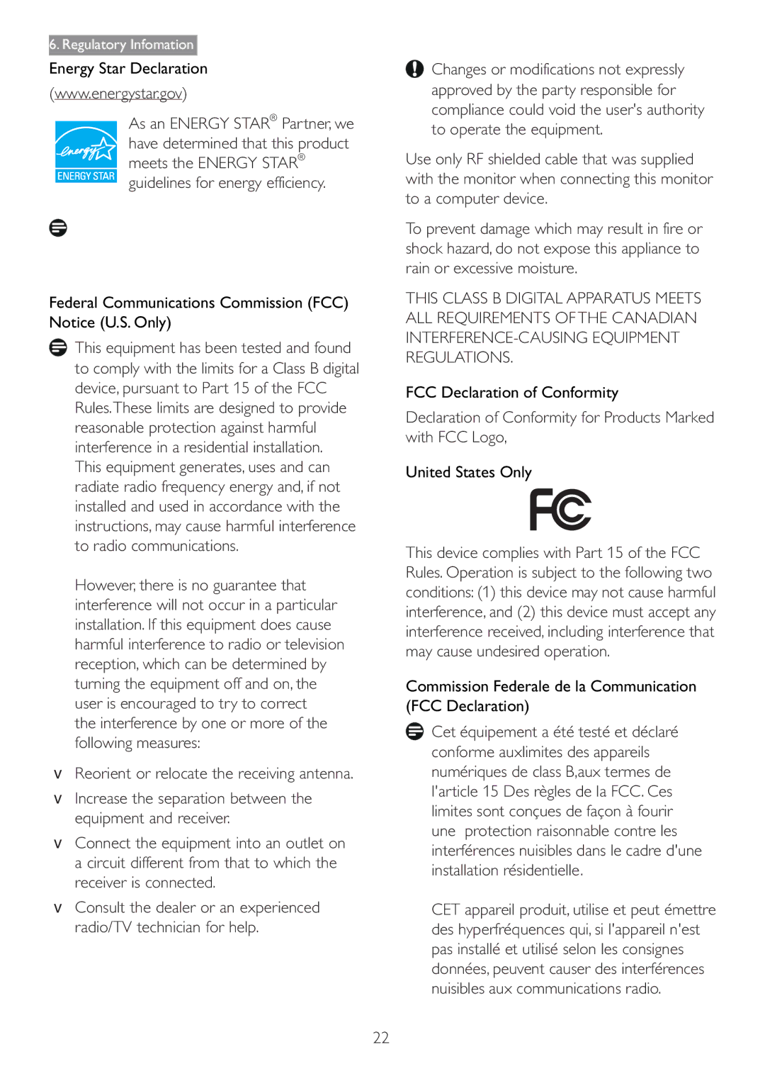 Philips 166V3L  Reorient or relocate the receiving antenna, Declaration of Conformity for Products Marked with FCC Logo 