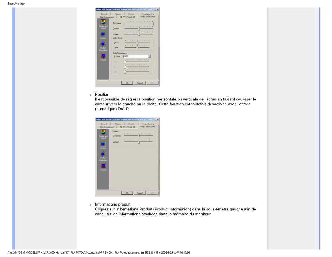 Philips 170A7 user manual SmartManage 