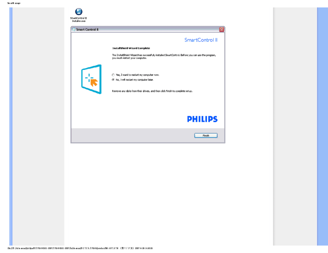 Philips 170A8 user manual SmartManage 