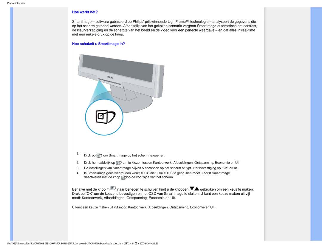 Philips 170A8 user manual Hoe werkt het? 