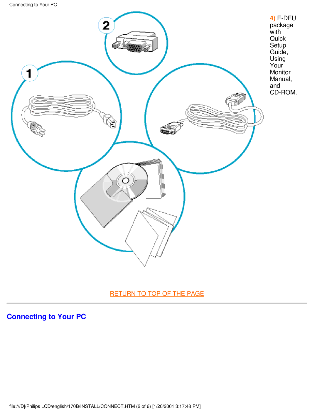 Philips 170B user manual Connecting to Your PC 