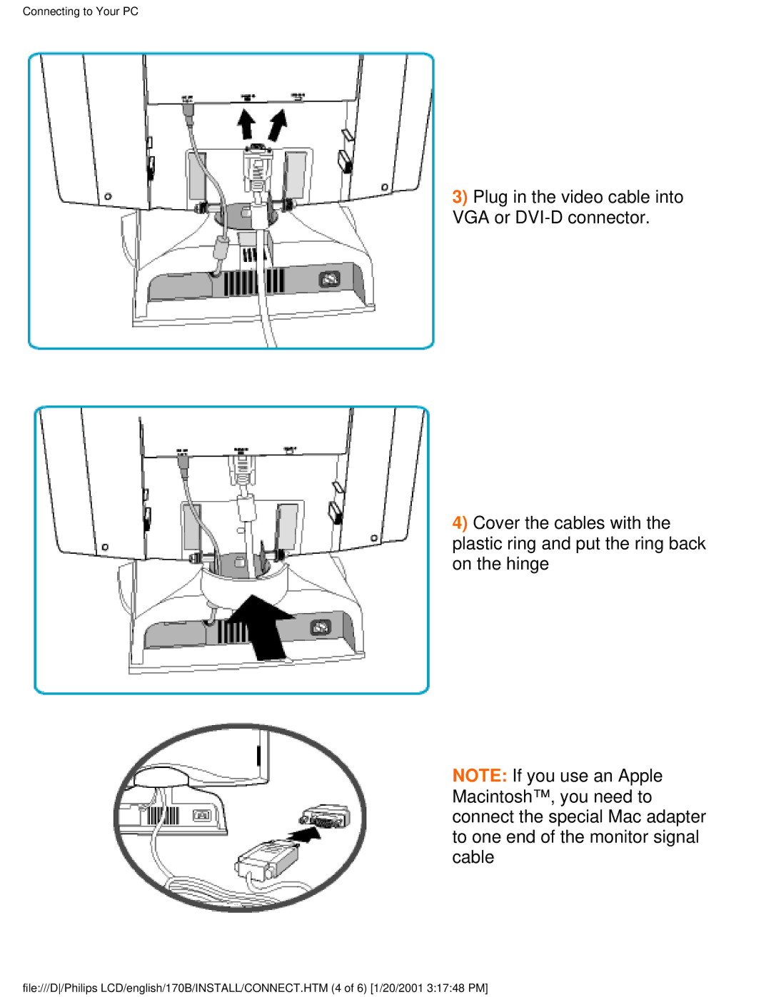 Philips 170B user manual Connecting to Your PC 