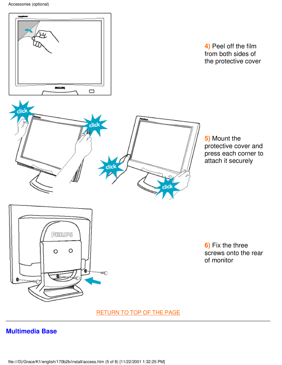 Philips 170B2B user manual Multimedia Base 