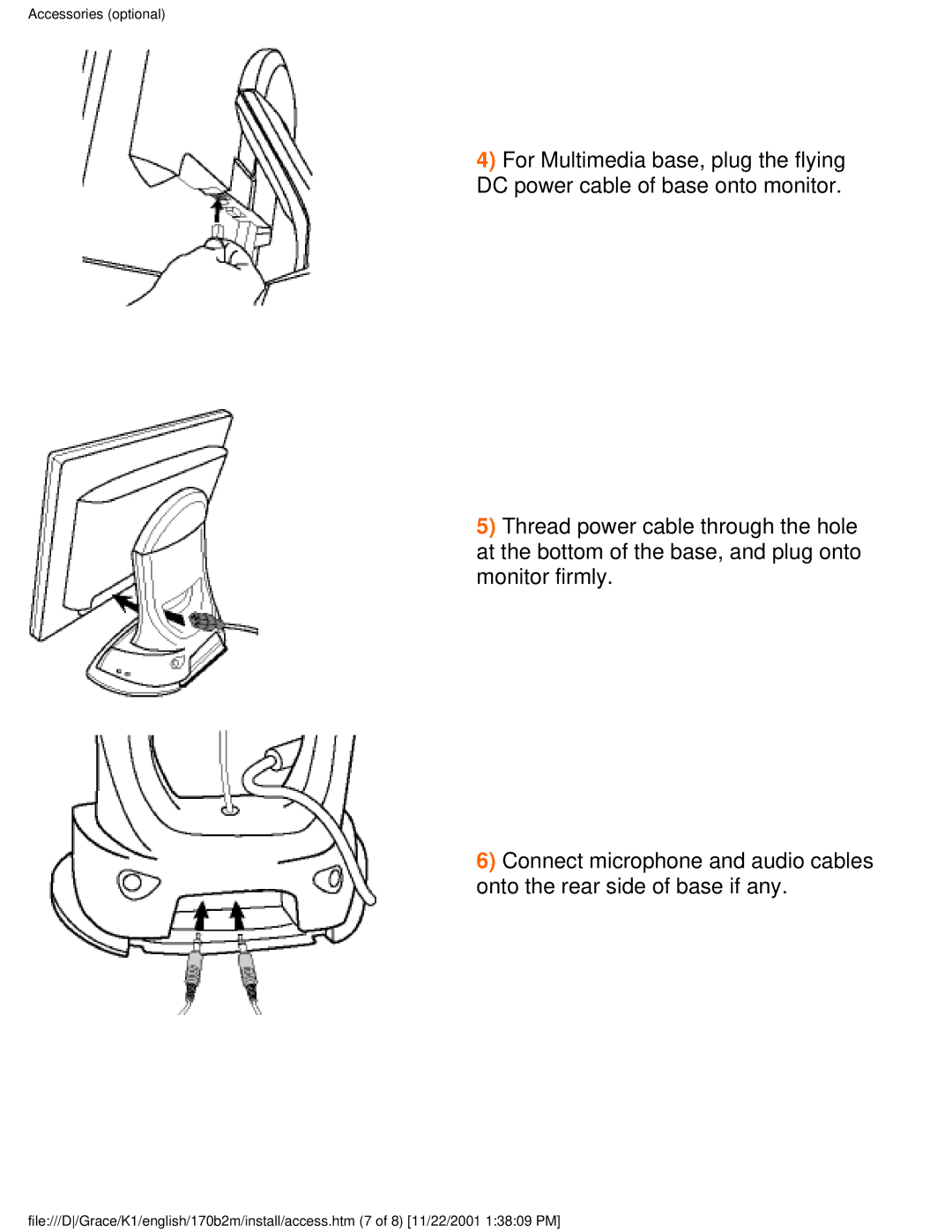 Philips 170B2M user manual Accessories optional 