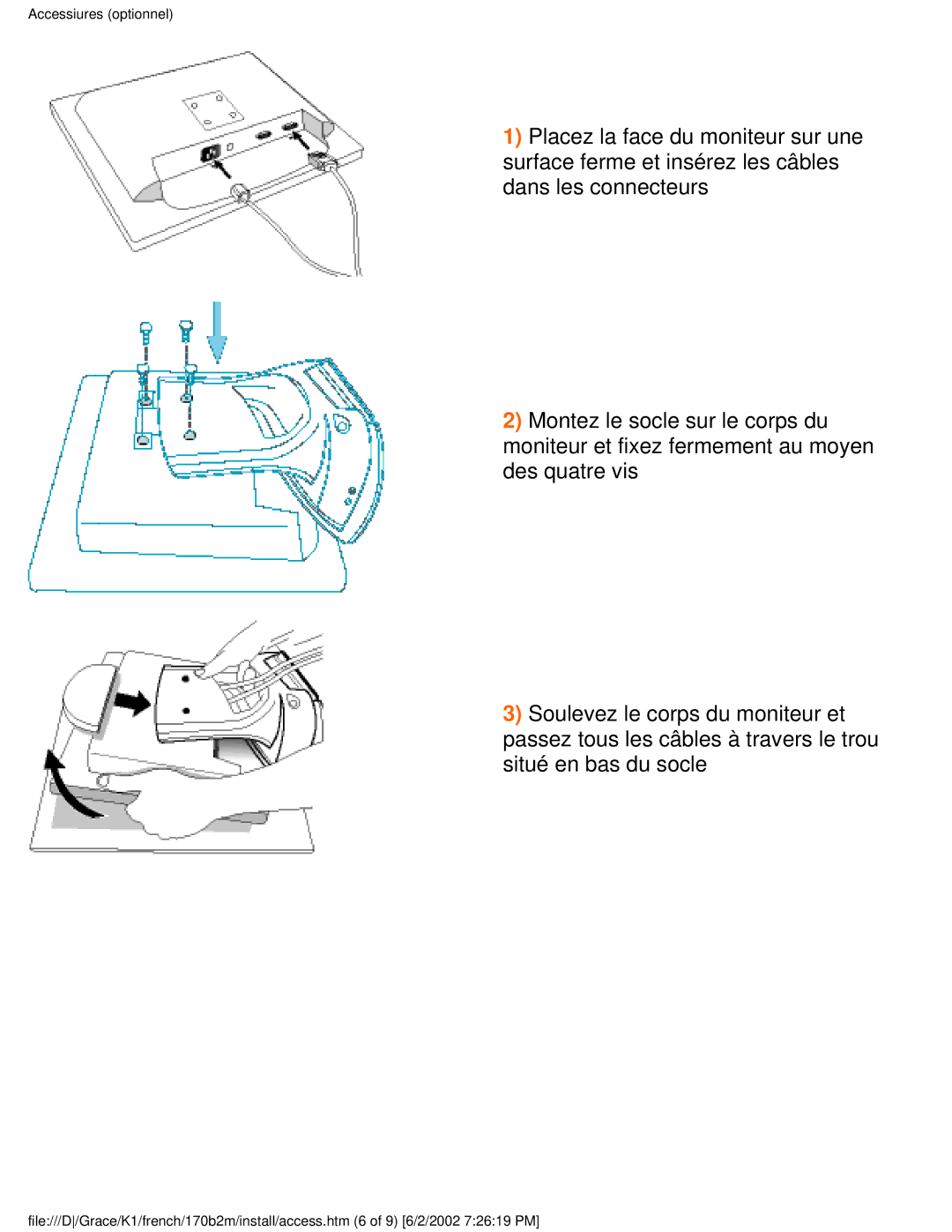 Philips 170B2M user manual Accessiures optionnel 