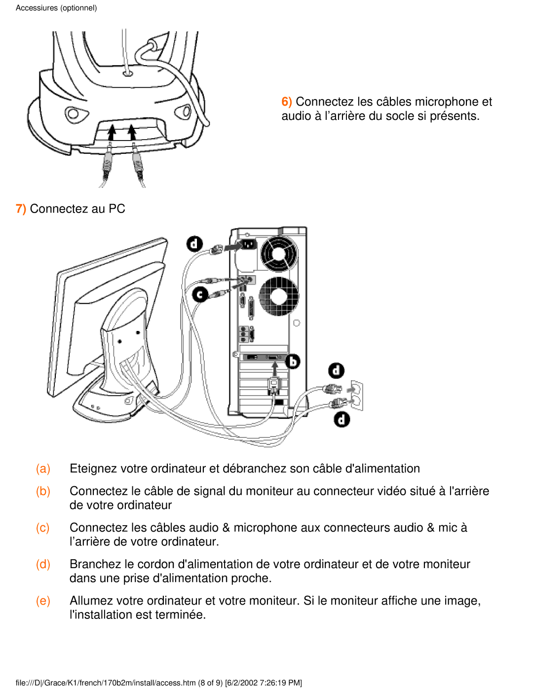 Philips 170B2M user manual Accessiures optionnel 