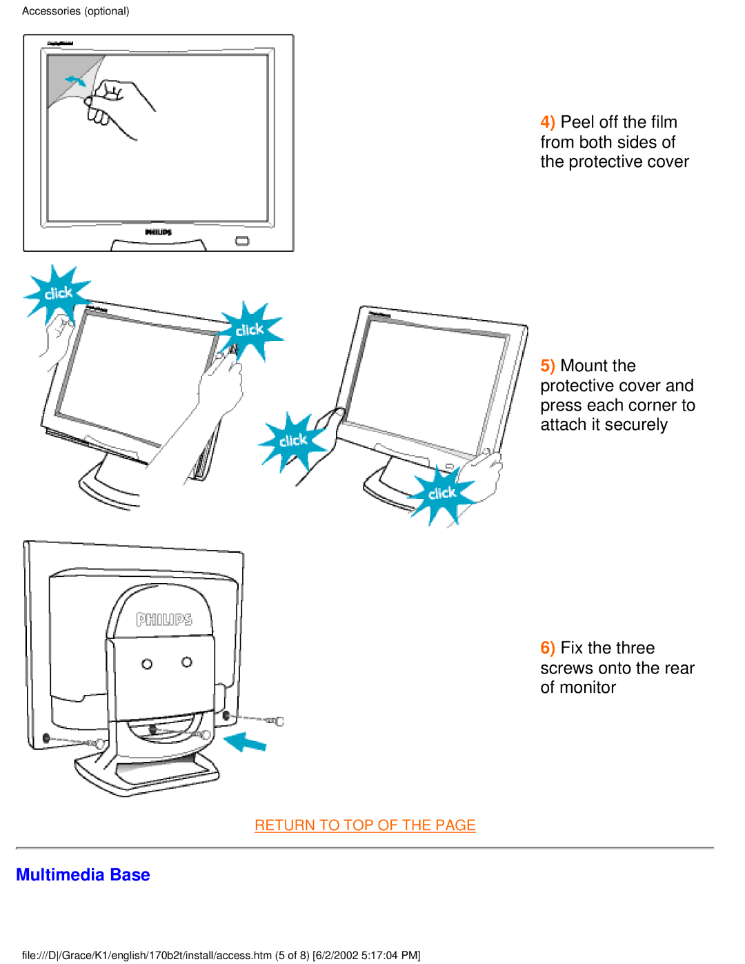 Philips 170B2T user manual Multimedia Base 