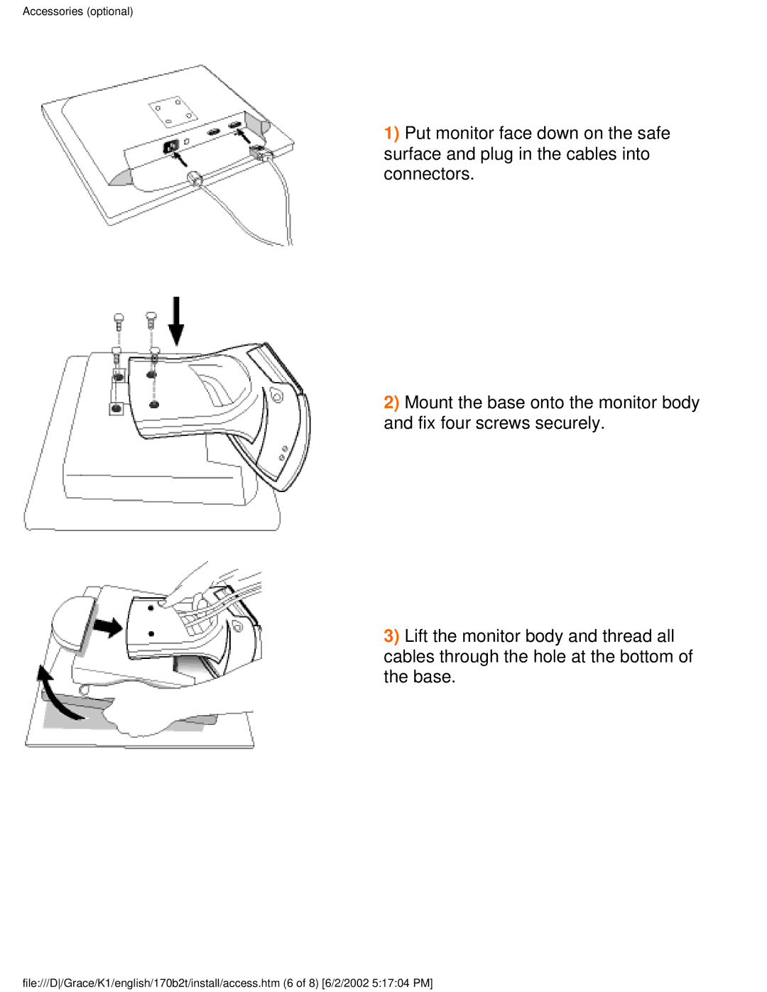 Philips 170B2T user manual Accessories optional 