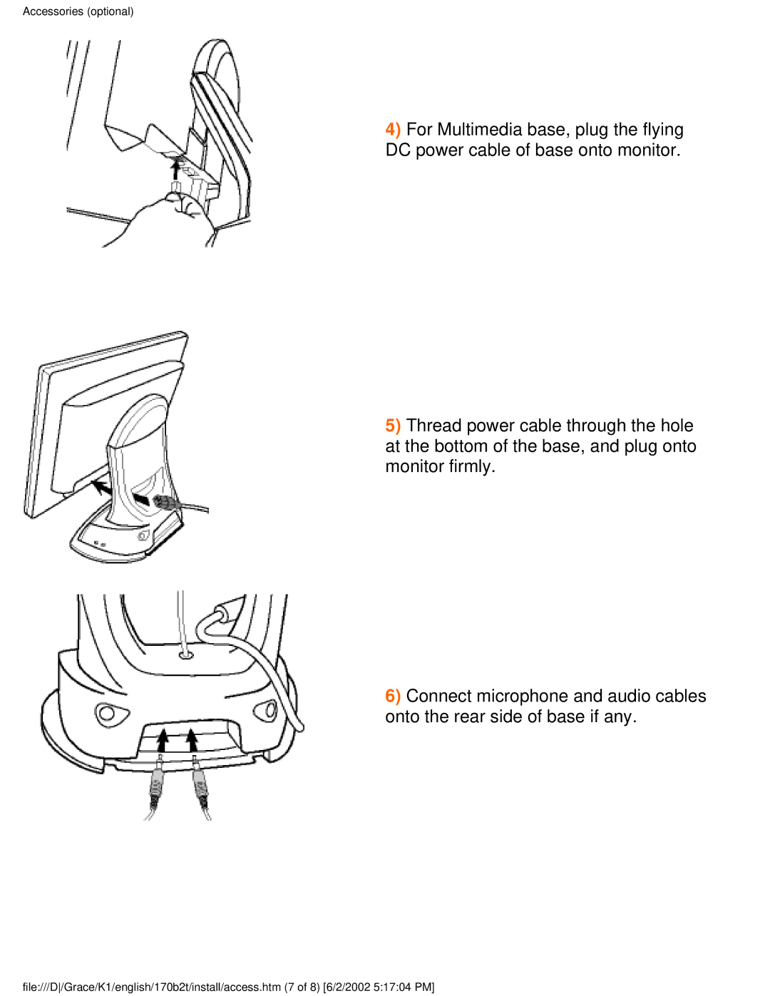 Philips 170B2T user manual Accessories optional 