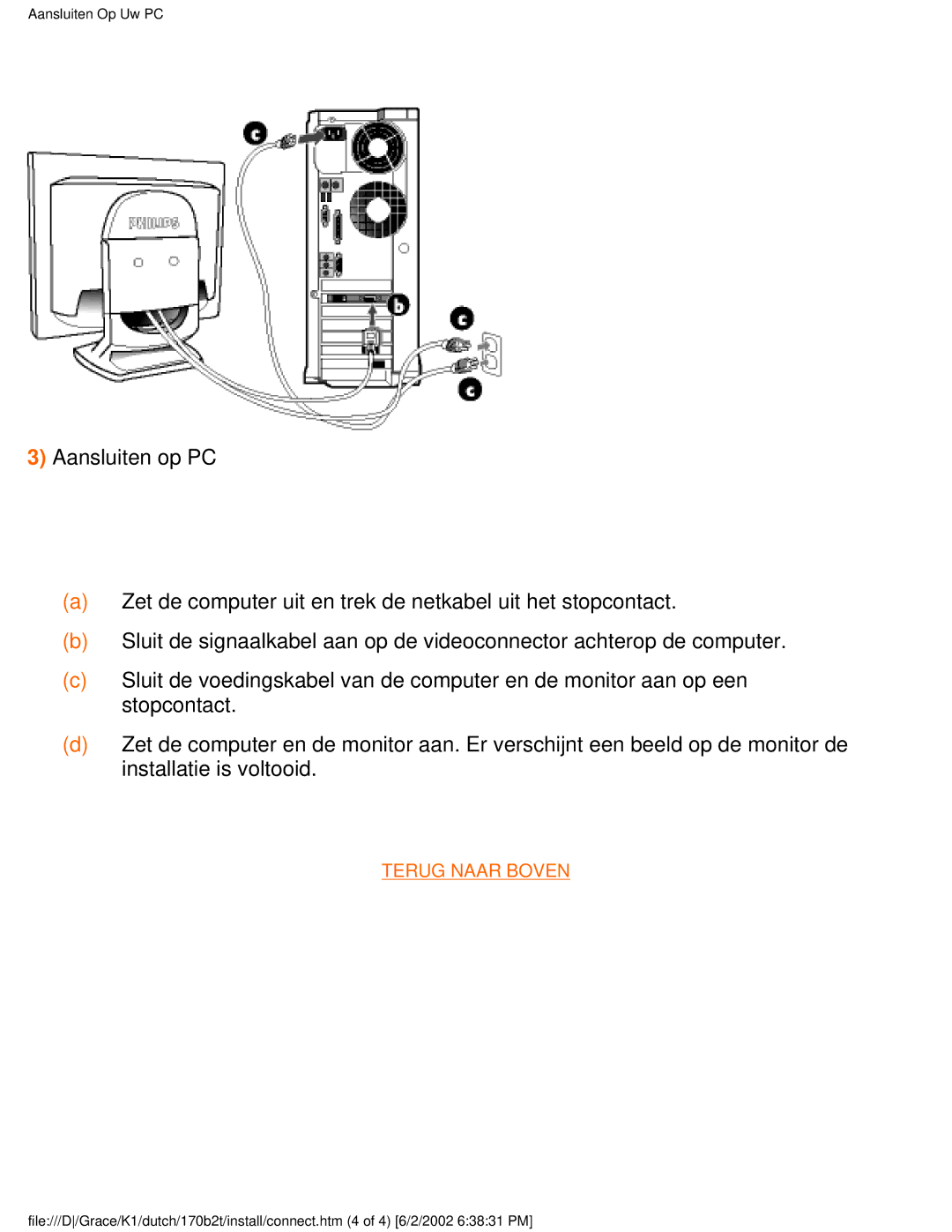 Philips 170B2T user manual Terug Naar Boven 