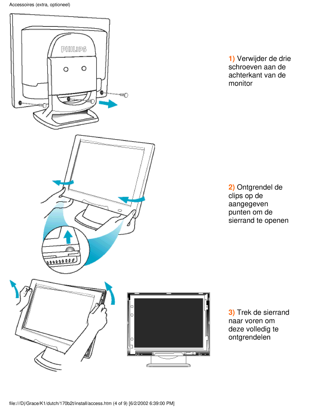 Philips 170B2T user manual Accessoires extra, optioneel 