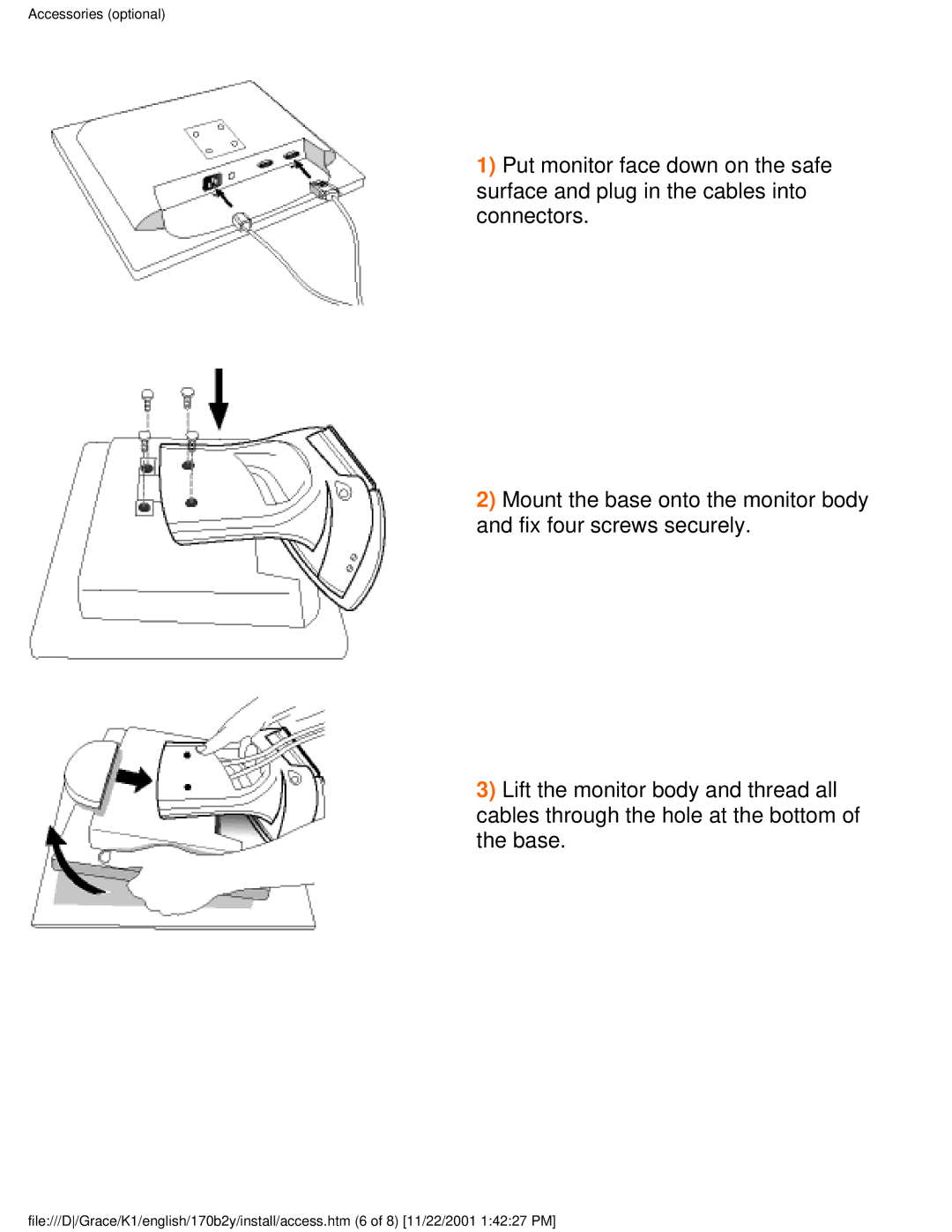 Philips 170B2Y user manual Accessories optional 