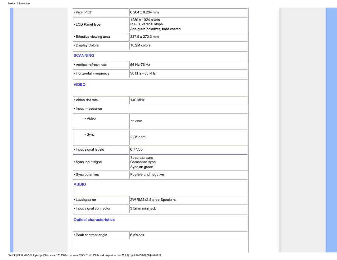 Philips 170B7 user manual Scanning 