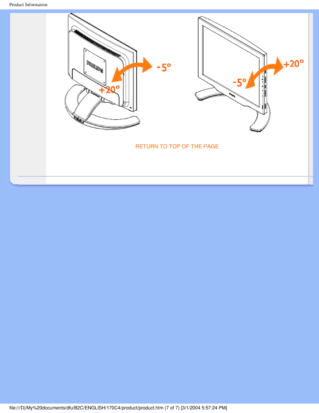 Philips 170C4 user manual Return to TOP 