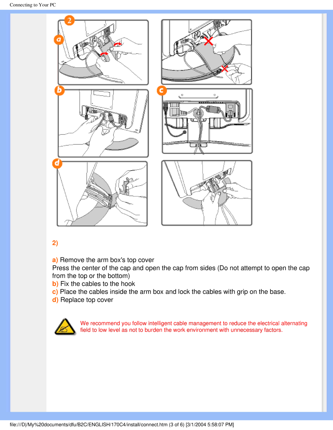 Philips 170C4 user manual Connecting to Your PC 