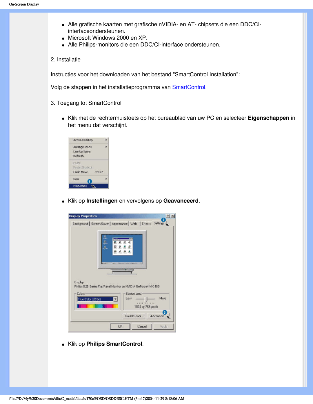 Philips 170C5 user manual Klik op Philips SmartControl 