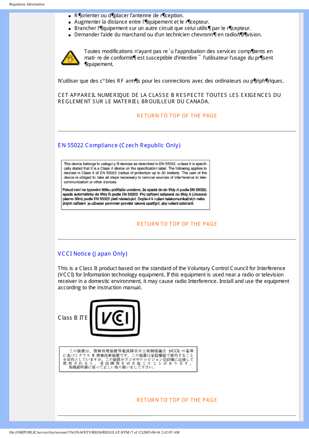 Philips 170C5 manual &RPSOLDQFH&HFK5HSXEOLF2QO\, 1RWLFH-DSDQ2QO\ 