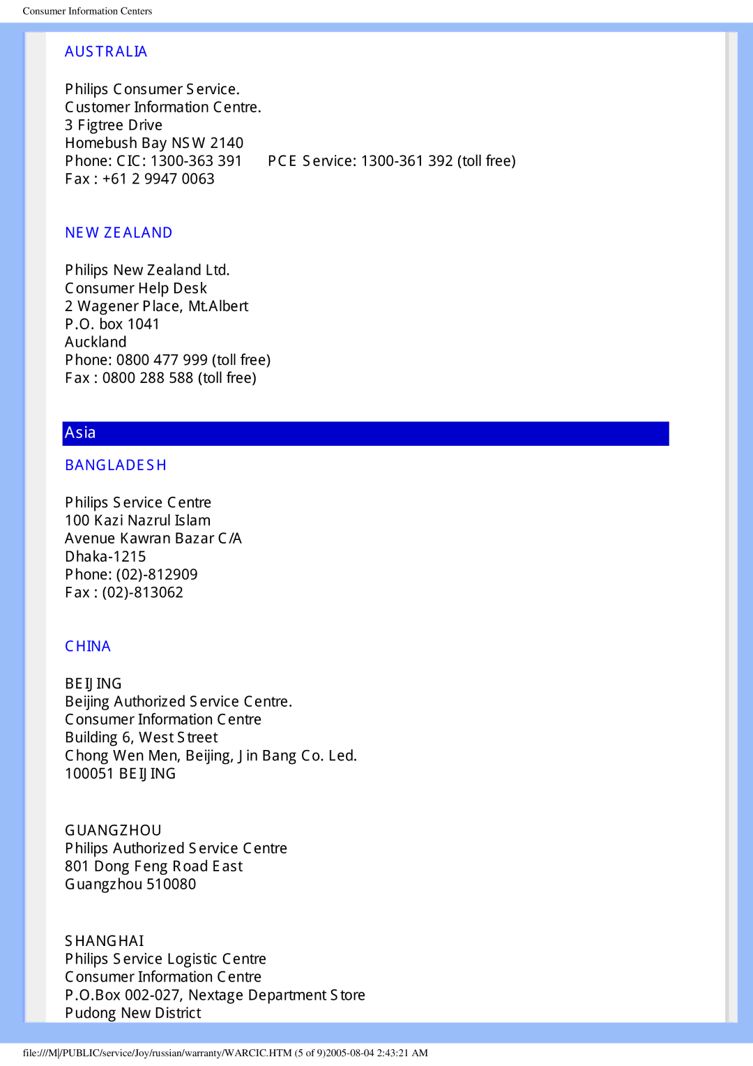 Philips 170C5 manual 3KLOLSV1HZ=HDODQG/WG, 3KLOLSV6HUYLFH&HQWUH, 3XGRQJ1HZLVWULFW 