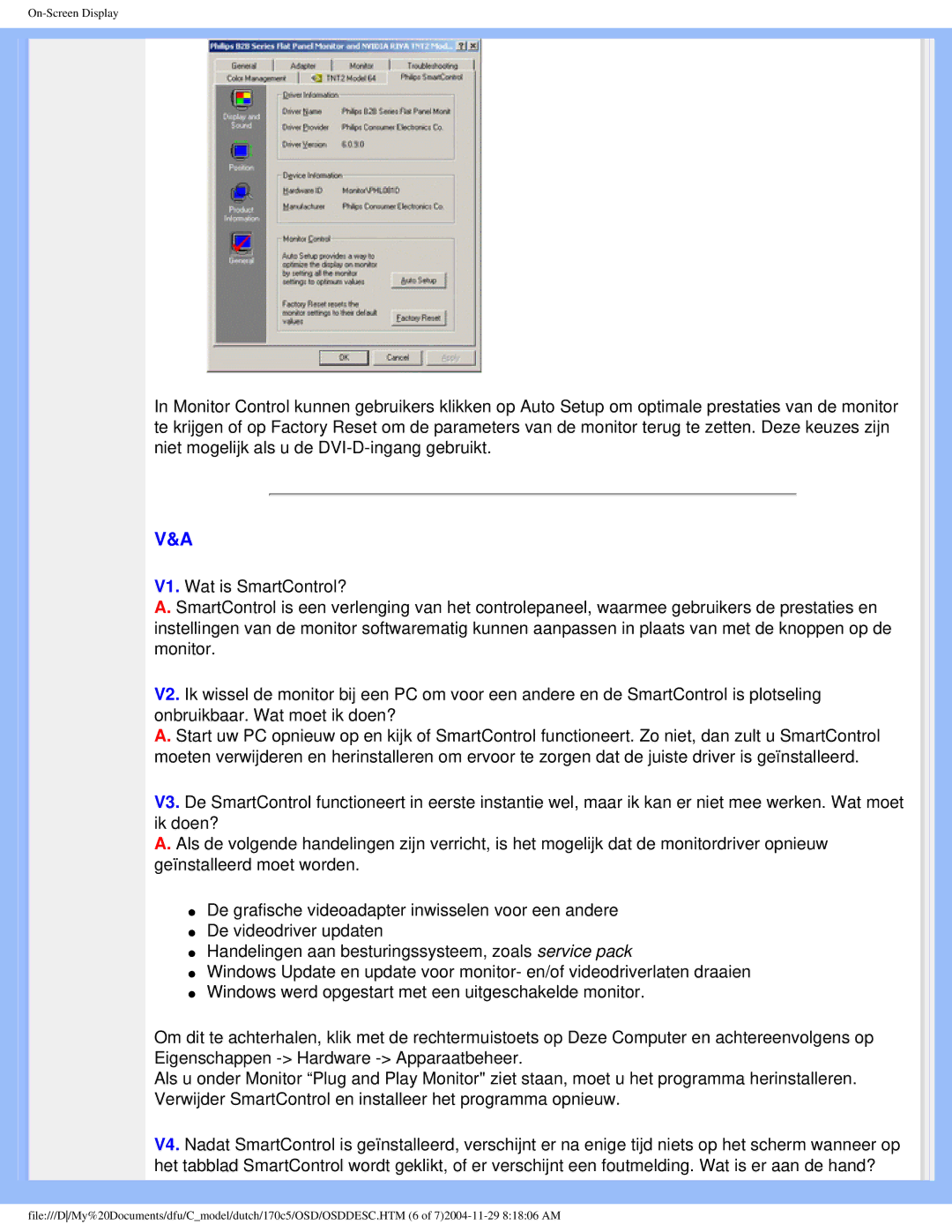 Philips 170C5 user manual On-Screen Display 