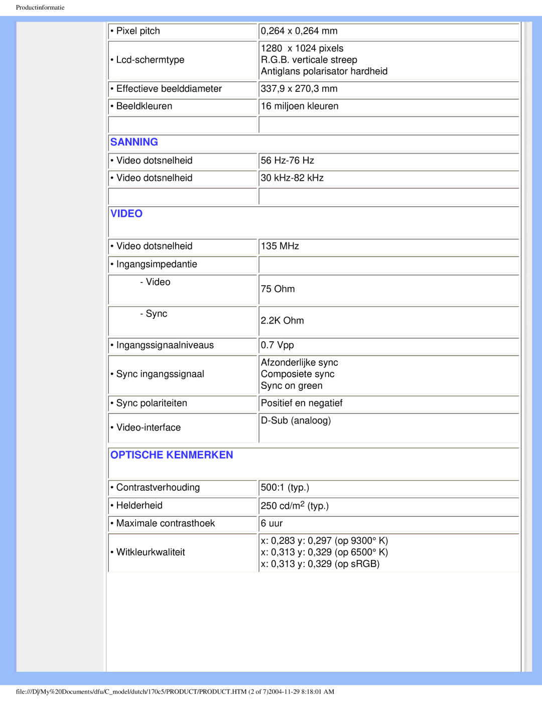 Philips 170C5 user manual Sanning 