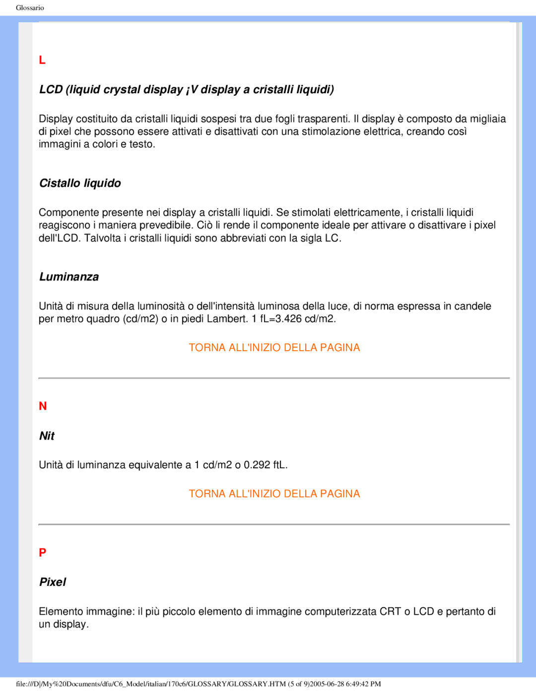 Philips 170C6 user manual Nit 