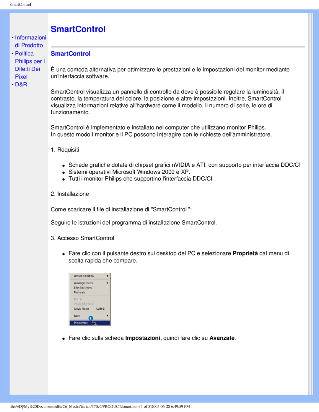 Philips 170C6 user manual SmartControl 