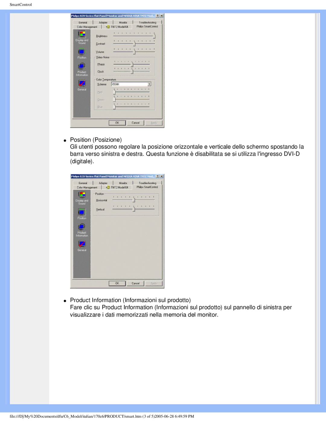 Philips 170C6 user manual SmartControl 