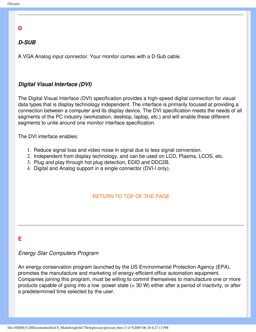 Philips 170C6 user manual Sub 