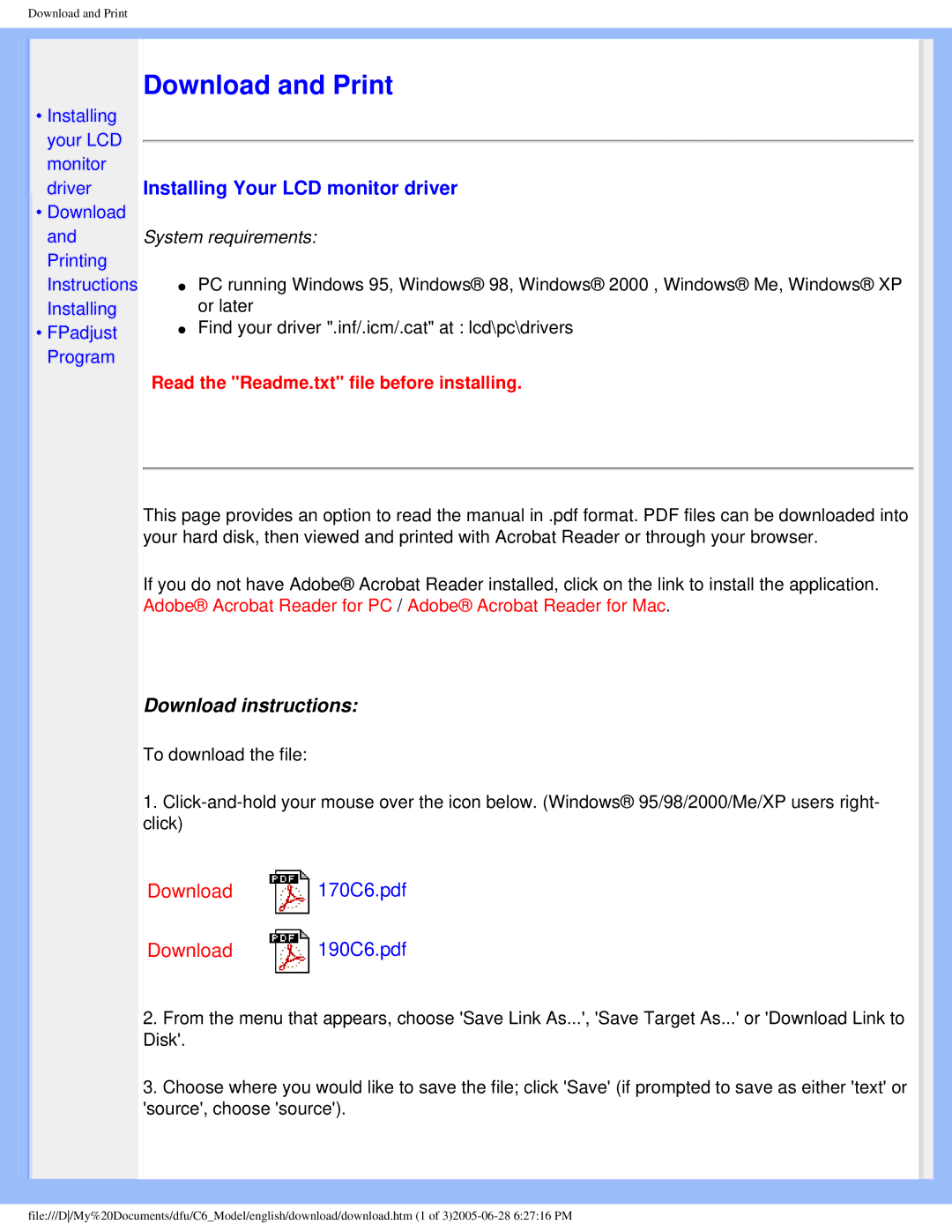 Philips 170C6 user manual Download and Print 