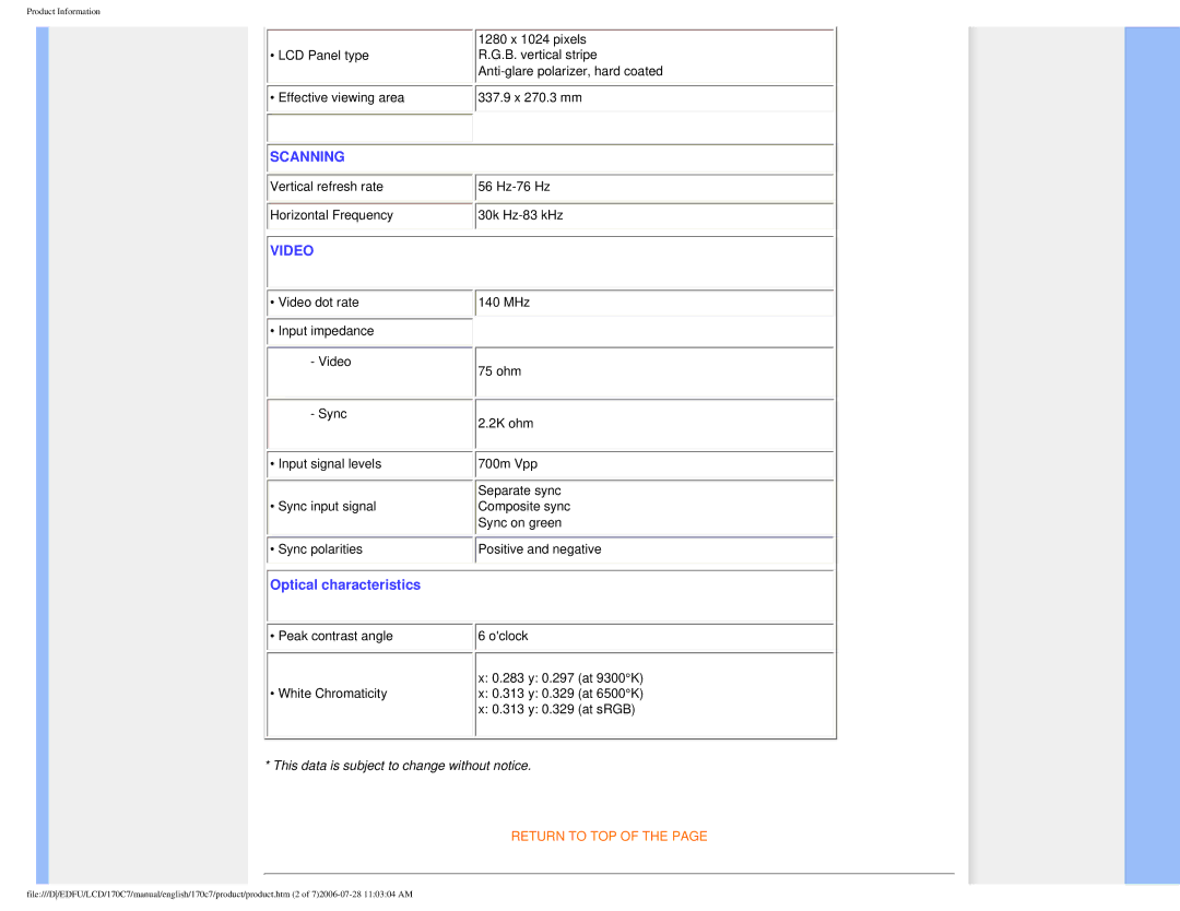 Philips 170C7 user manual Scanning 