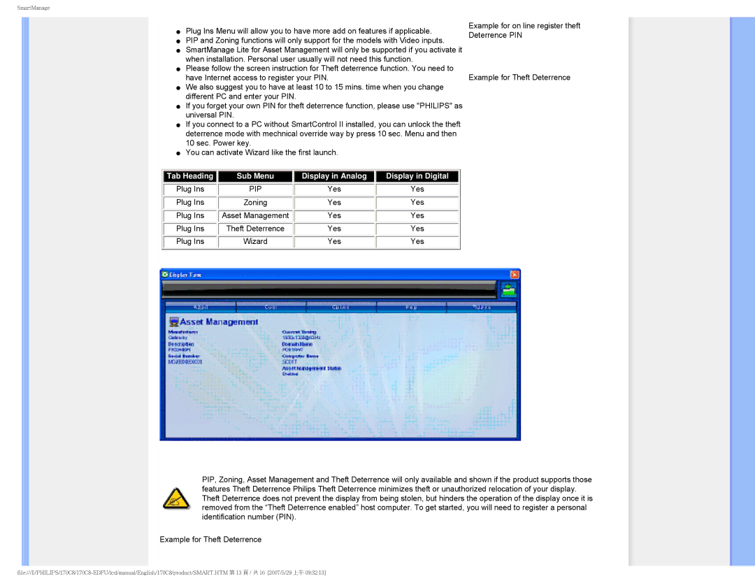 Philips 170C8 user manual Pip 