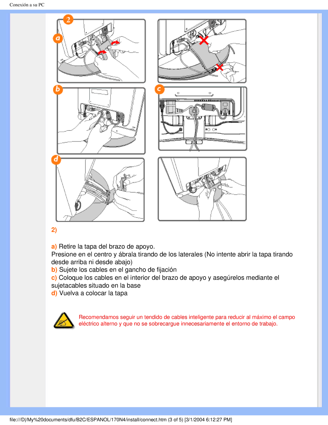 Philips 170N4 user manual Conexión a su PC 