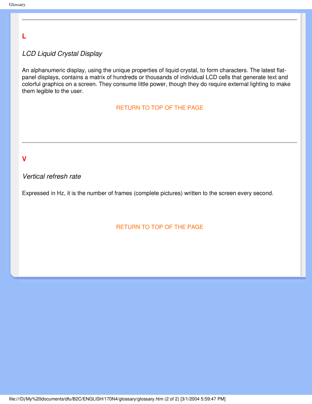 Philips 170N4 user manual LCD Liquid Crystal Display 