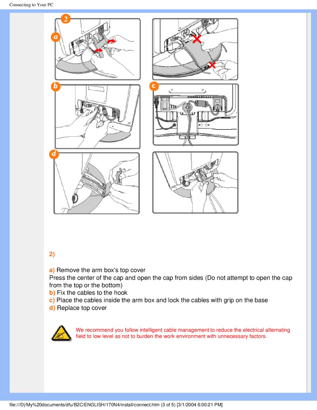 Philips 170N4 user manual Connecting to Your PC 