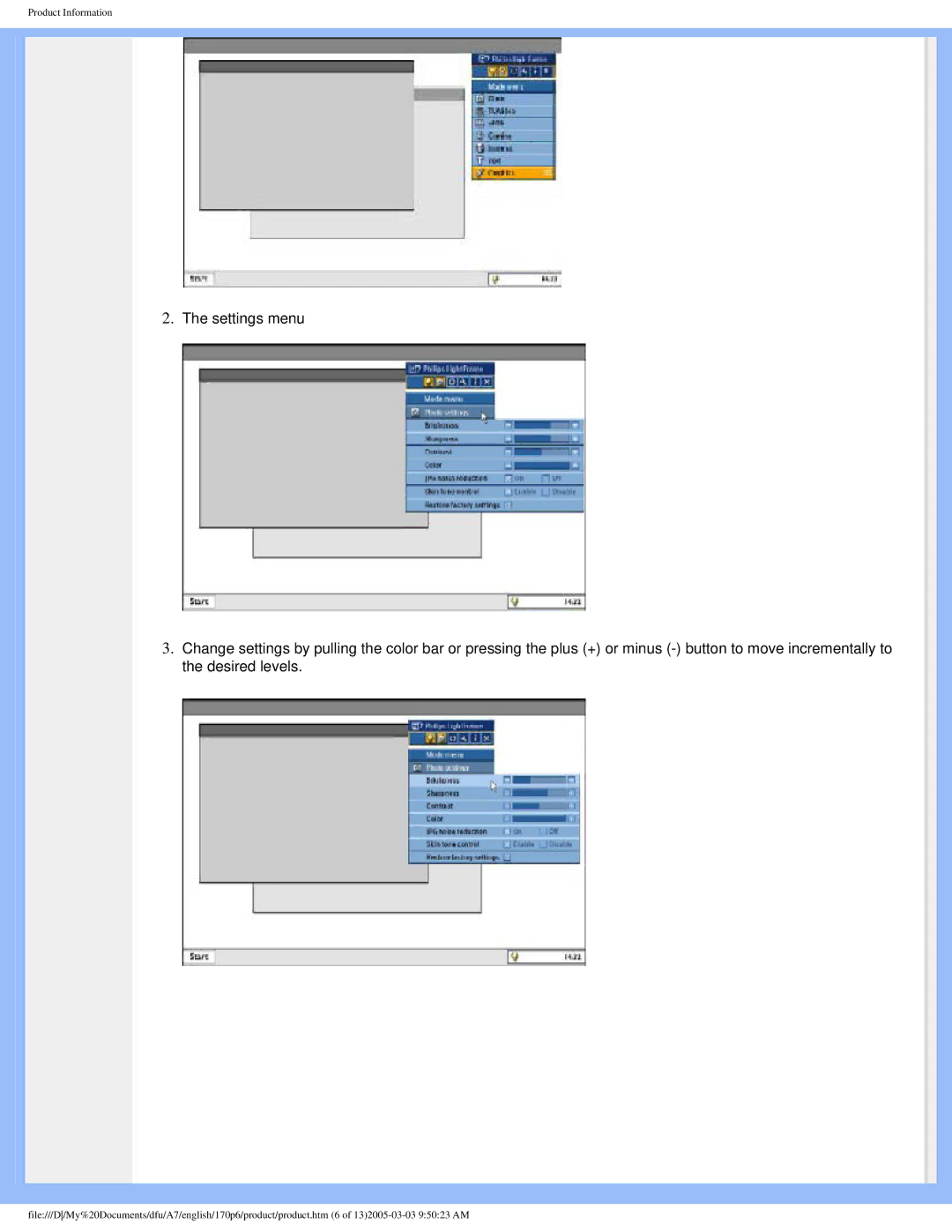 Philips 170p6 user manual Product Information 