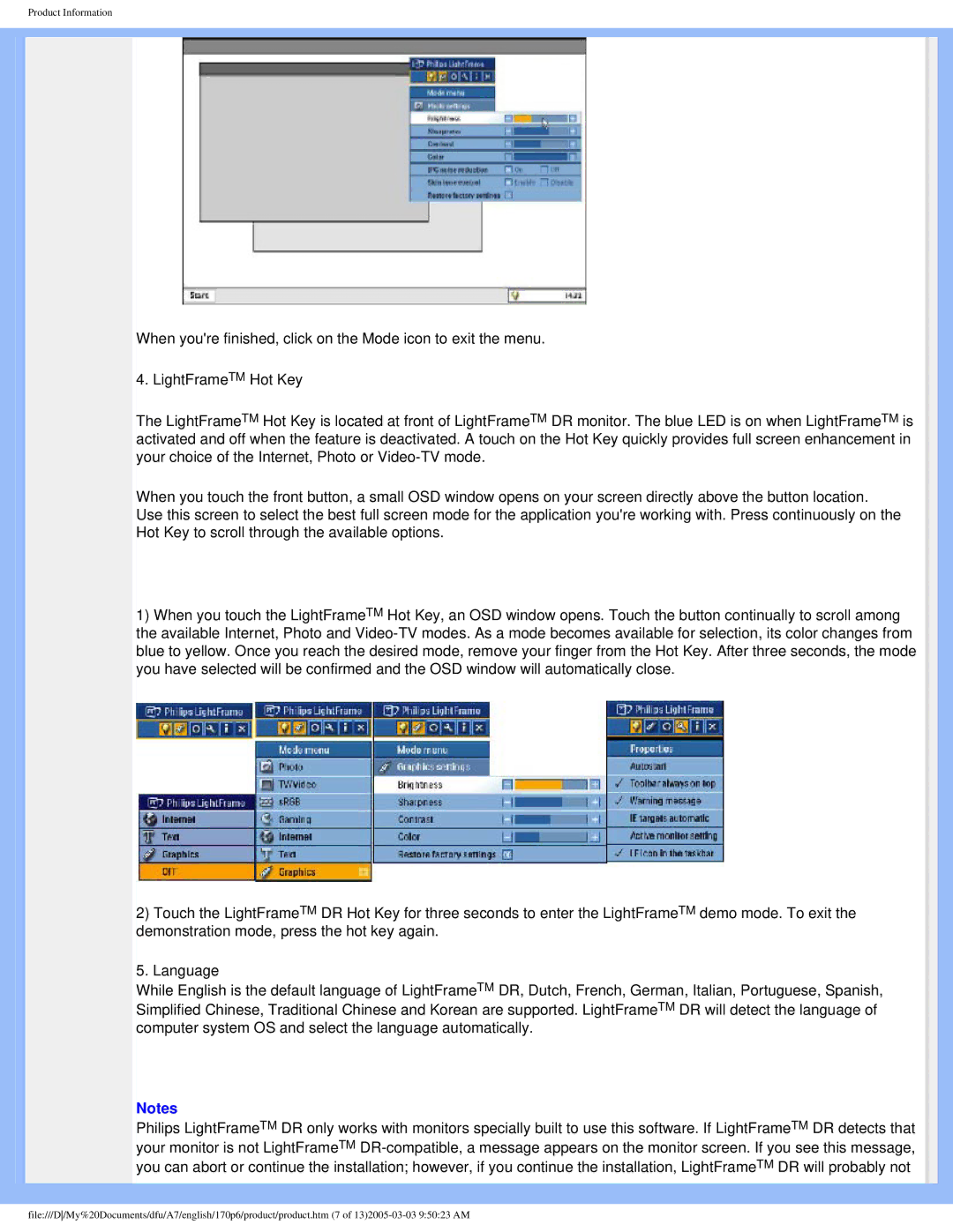 Philips 170p6 user manual Product Information 