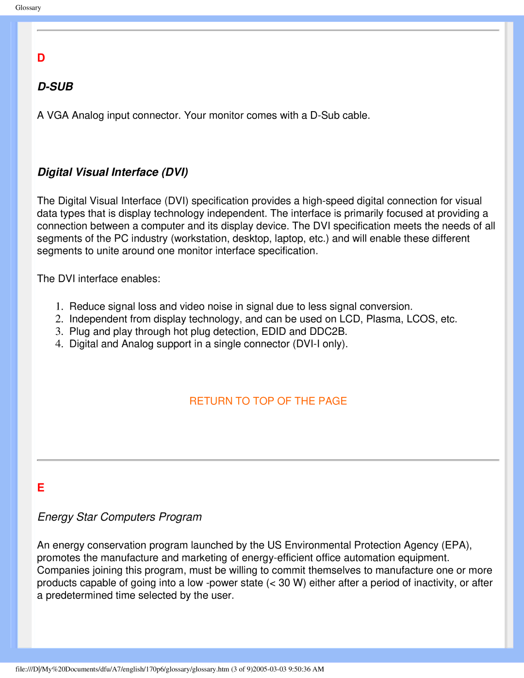 Philips 170p6 user manual Sub 