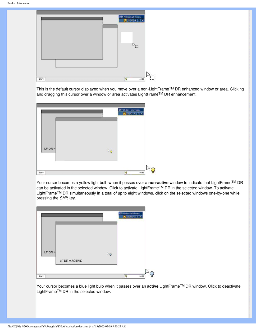 Philips 170p6 user manual Product Information 